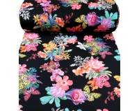 Tkanina BARBI MARCHIANO -  kolorowe kwiaty i motyle  250g/m²/145cm
